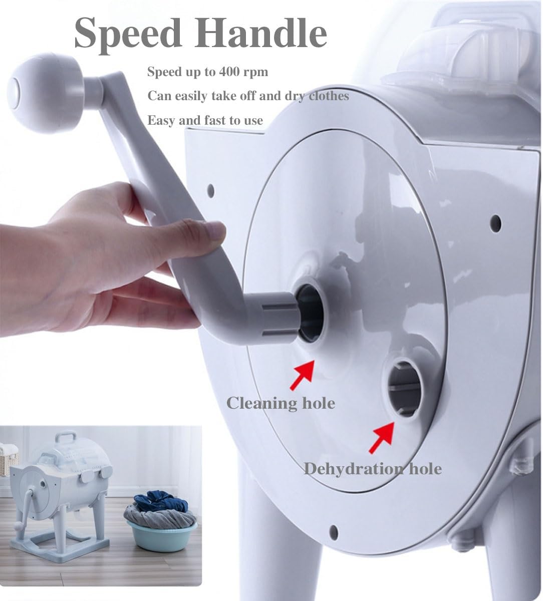 Generic Portable Washer 2 In 1 Mini Manual Washing Machine And Dehydrator Combo 38x35x60cm/15x14x24in Travel Washing Machine For Apartment & Tiny Spaces, Gray, FBFNDBBBX-GRAY-38X35X60CM/15X14X24IN