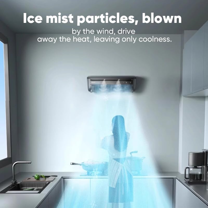 Portable Air Conditioner - Wireless Wall Mounted AC with 3 Wind Modes for Fast Cooling - 10 dB Quiet for Indoor Rooms,Bedroom,Kitchen (white)