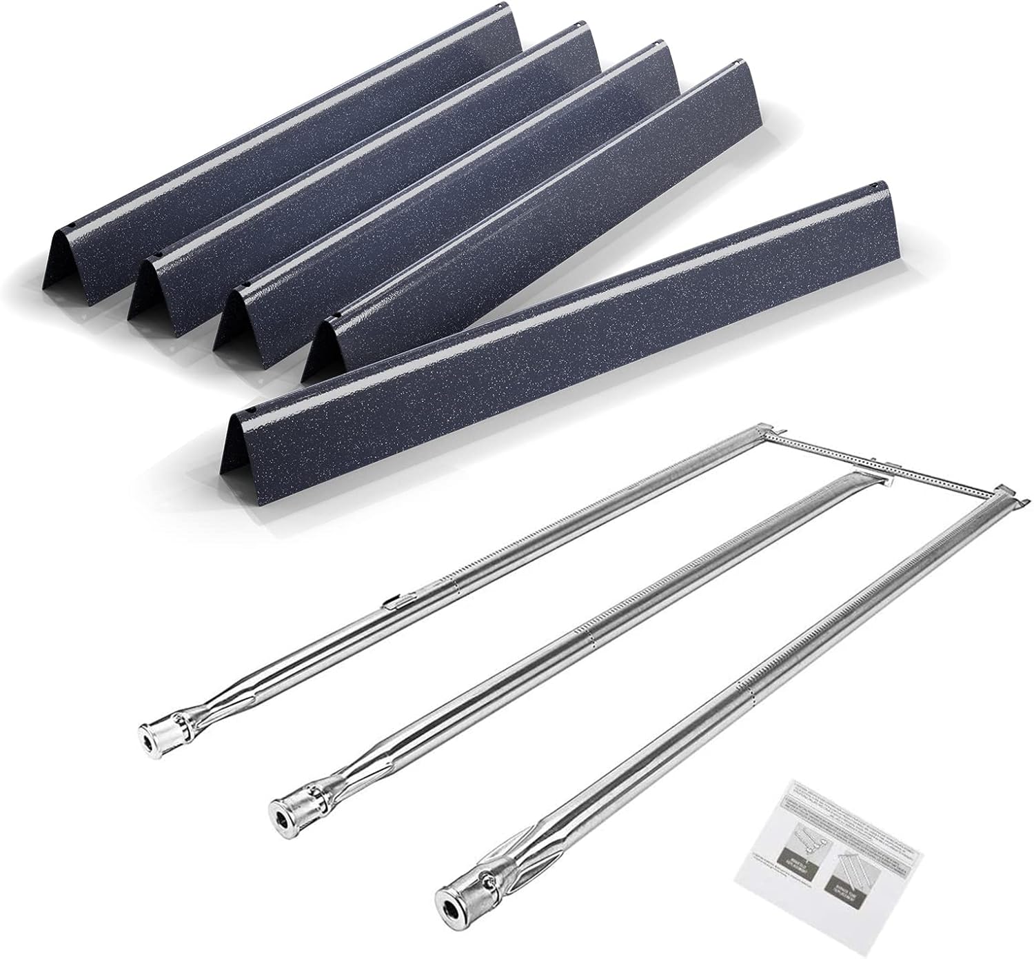 QuliMetal 67722 Grill Burner with 7540 24.5 Inch Flavor Bars for Weber Genesis 300 (Side Burner), Genesis E310 E320 EP310 EP320 S310 S320 (2007)