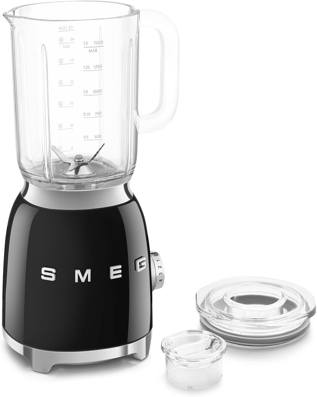 SMEG BLF03 Retro Style Blender – 600W Countertop Blender with 48 oz BPA-Free Jug, 3 Speeds + Pulse, Ice Crush & Smoothie Functions – 50s-Inspired Design-Black