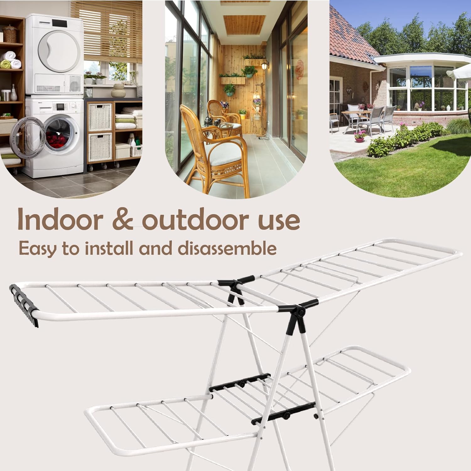 Maomo Premium Double Coat Drying Rack - Efficient and Space-Saving.No Installation Required