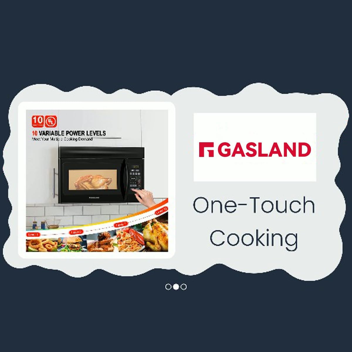 GASLAND 1.7 Cu.ft. Over the Stove Microwave, 30 Inch Over the Range Microwave with 10 Power Levels, One Touch Cooking, 300 CFM,1000W, LED, Turntable, Sensor Cook, Over The Stove Microwave Oven, Black