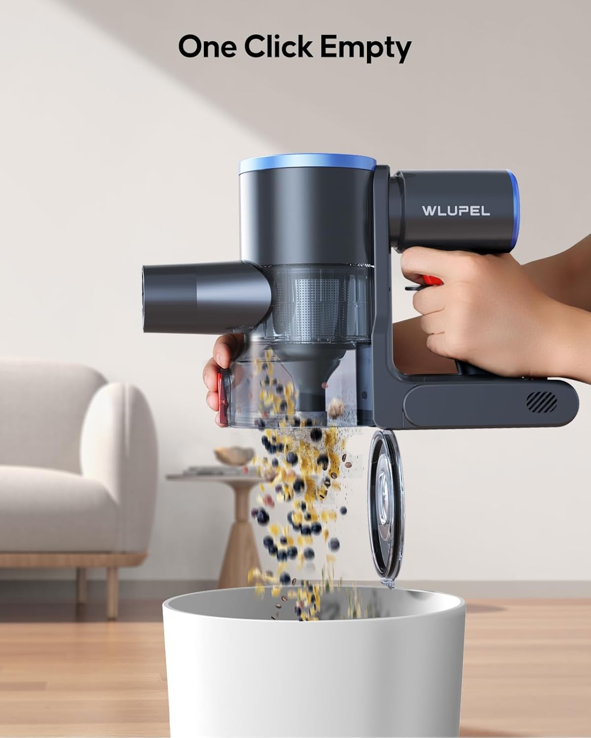 WLUPEL 30KPA 400W Cordless Vacuum Cleaner,Stick Vacuum with Max to 45 Mins Runtime Battery,80000RMP Powerful Motor Handheld Vacuum for Hard Floor/Carpet/Pet Hair/Car