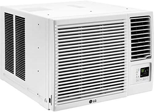 LG 7,600 BTU Window Air Conditioner with Heat, 115V, Cools 330 Sq.Ft. for Bedroom, Living Room, Apartment, with Remote, 2 Speeds, Slide In-Out Chassis, 24-hour Timer, White