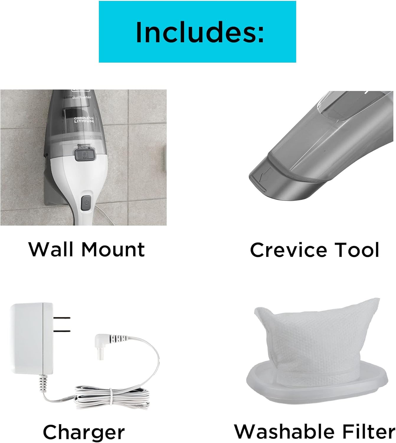 COMFEE' Countertop Dishwasher & BLACK+DECKER dustbuster QuickClean Cordless Handheld Vacuum, White (HNVC215B10)