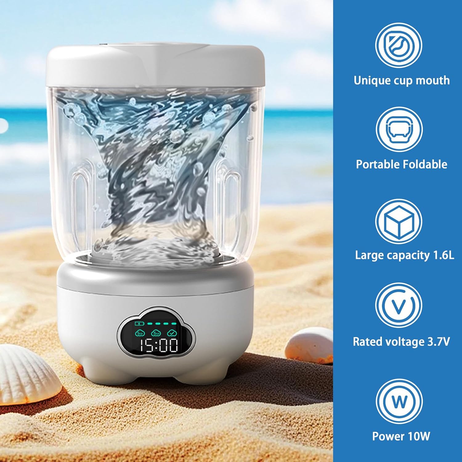 Portable Washing Machine, Underwear Small Washing Machine Compact Laundry,1.6L Rechargeable Cordless underwear washer, Deep Clean Socks, Underwear, Baby Clothes For Solo Living, Apartments, Travel