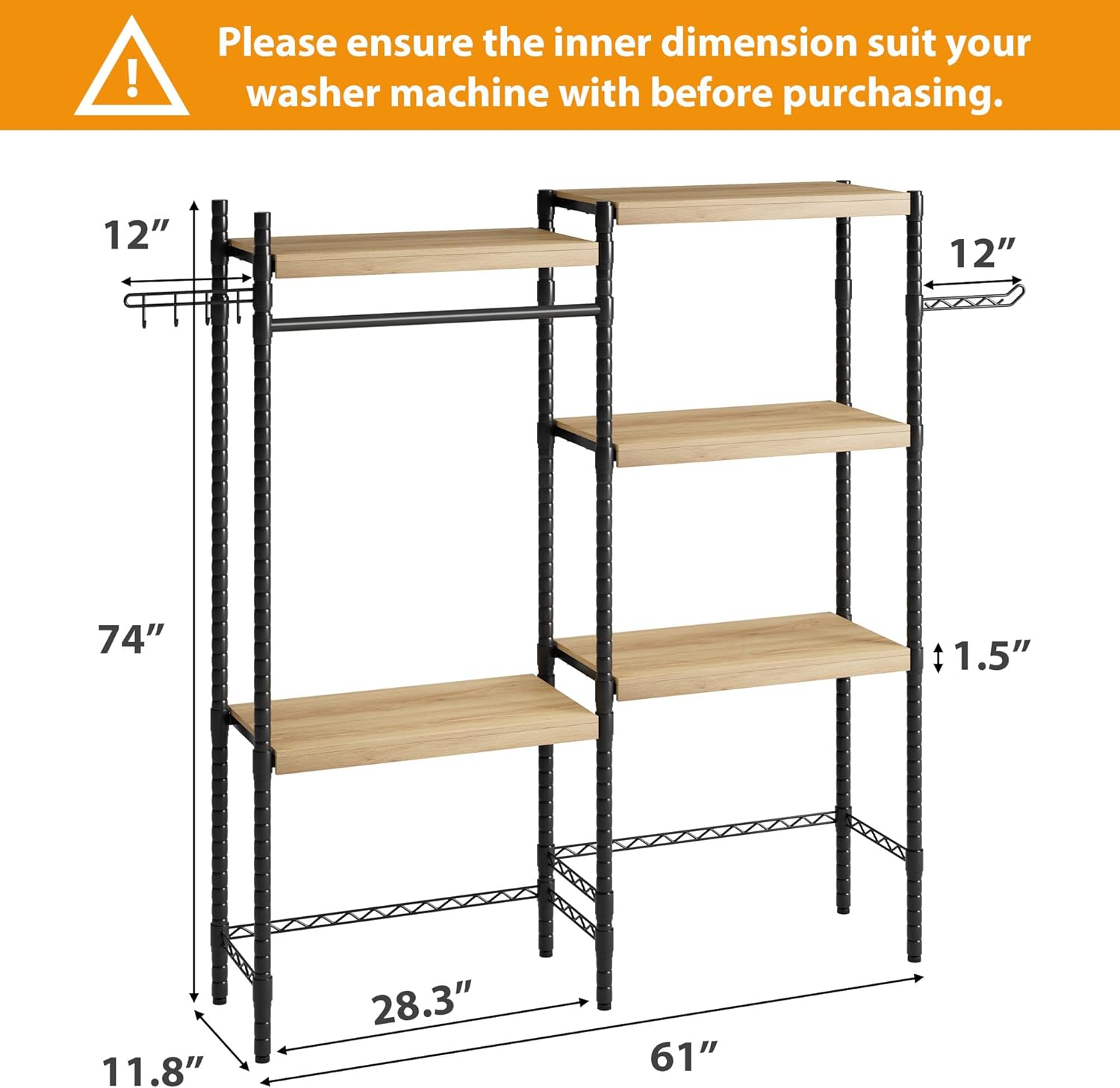 GarveeHome Over-The-Washer Dryer Shelf 28