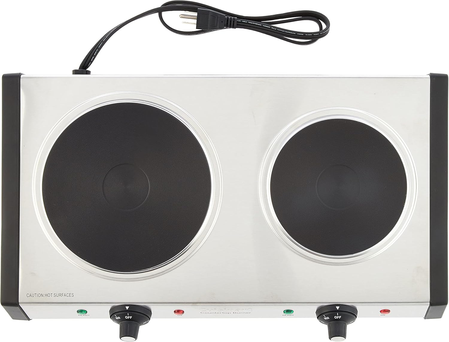 Cuisinart CMW-70 Stainless Steel Microwave Oven, Silver & Cast-Iron Double Burner, 11.5