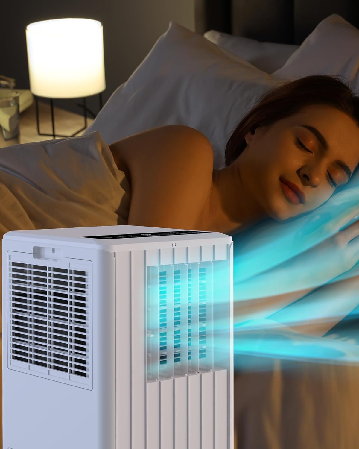 Portable Air Conditioners, 8000 BTU Air Conditioners for Room Up to 350 Sq. Ft. 3-IN-1 Portable AC Unit with Fan/Dehumidifier/24H Timer/Remote Control & Windows Kit, White