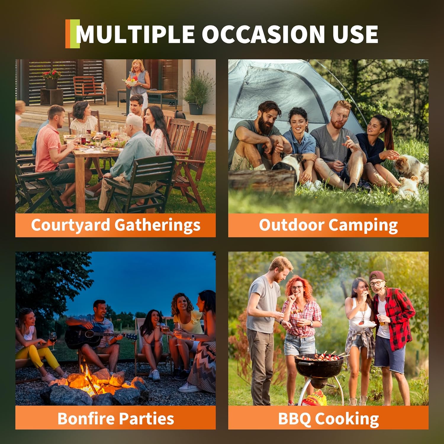 16in Smokeless Wood Burning Fire Pit Table - with Removable Ash Pan & Dust Bag, Outdoor Fireplace for Patio Camping, Bonfire, Backyard BBQ