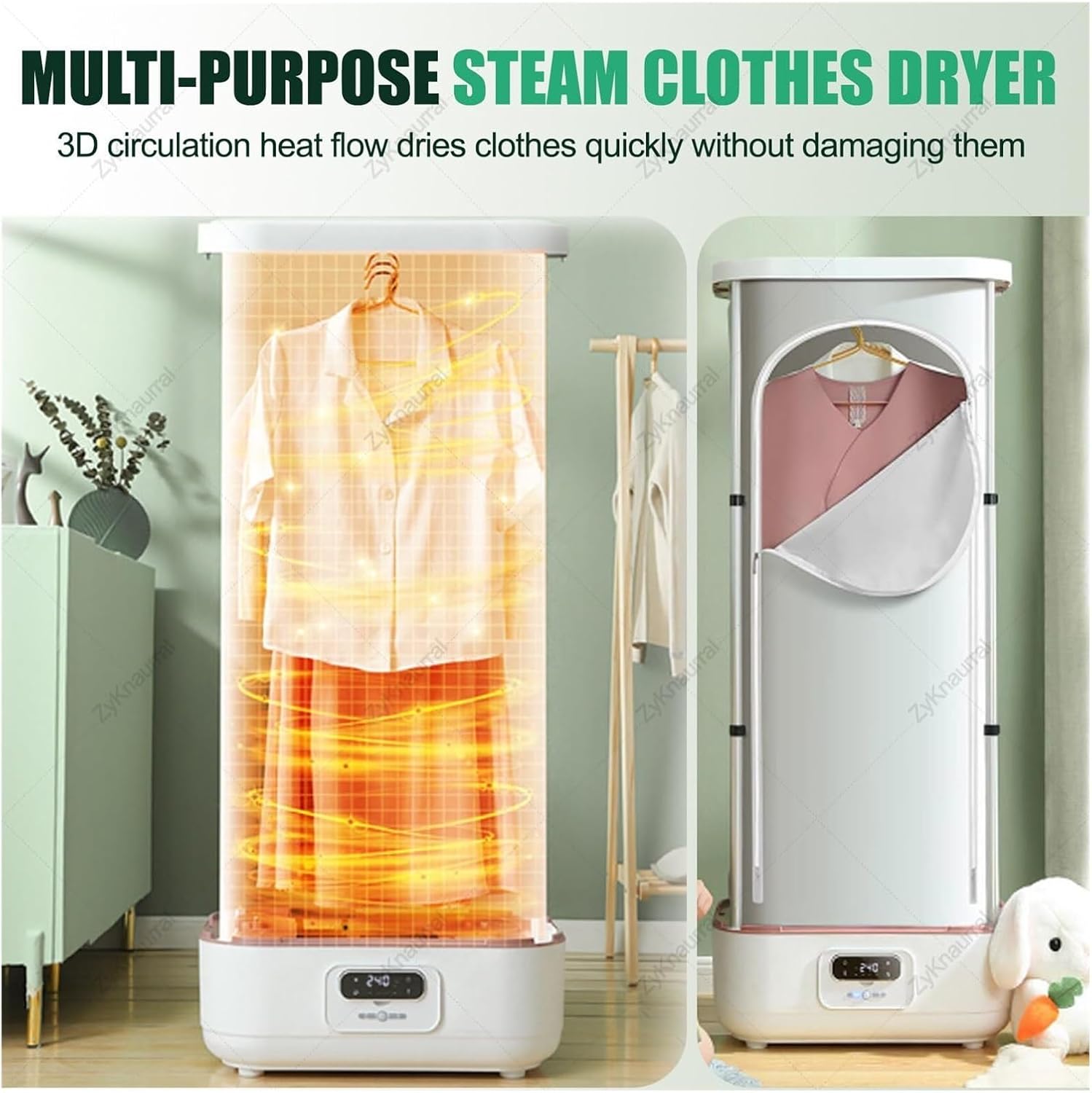 Vertical Steam Dryer Automatic Wireless Steam Closet Folding Clothes Machine, Control Electric Clothes Drying Rack,for Fabric