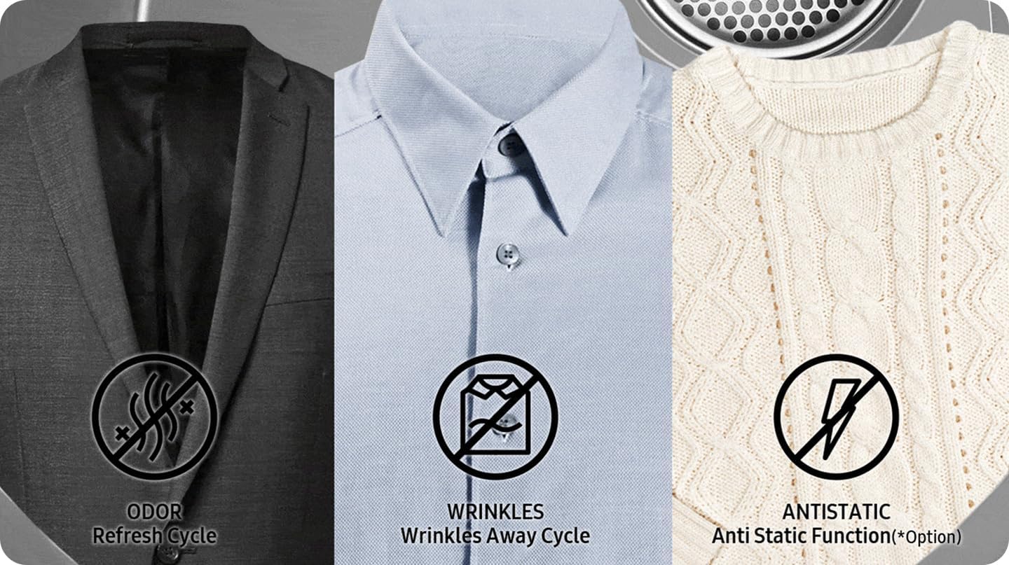 Samsung Smart 4.7 Cu Ft Top Load Washer & 7.4 Cu Ft Electric Dryer, Sensor Stops Overdrying, Low Vibration Quiet Wash, WaterJet w/Power Cords, Hoses, Vent Duct, 1 Year CPS Protection Bundle (Black)