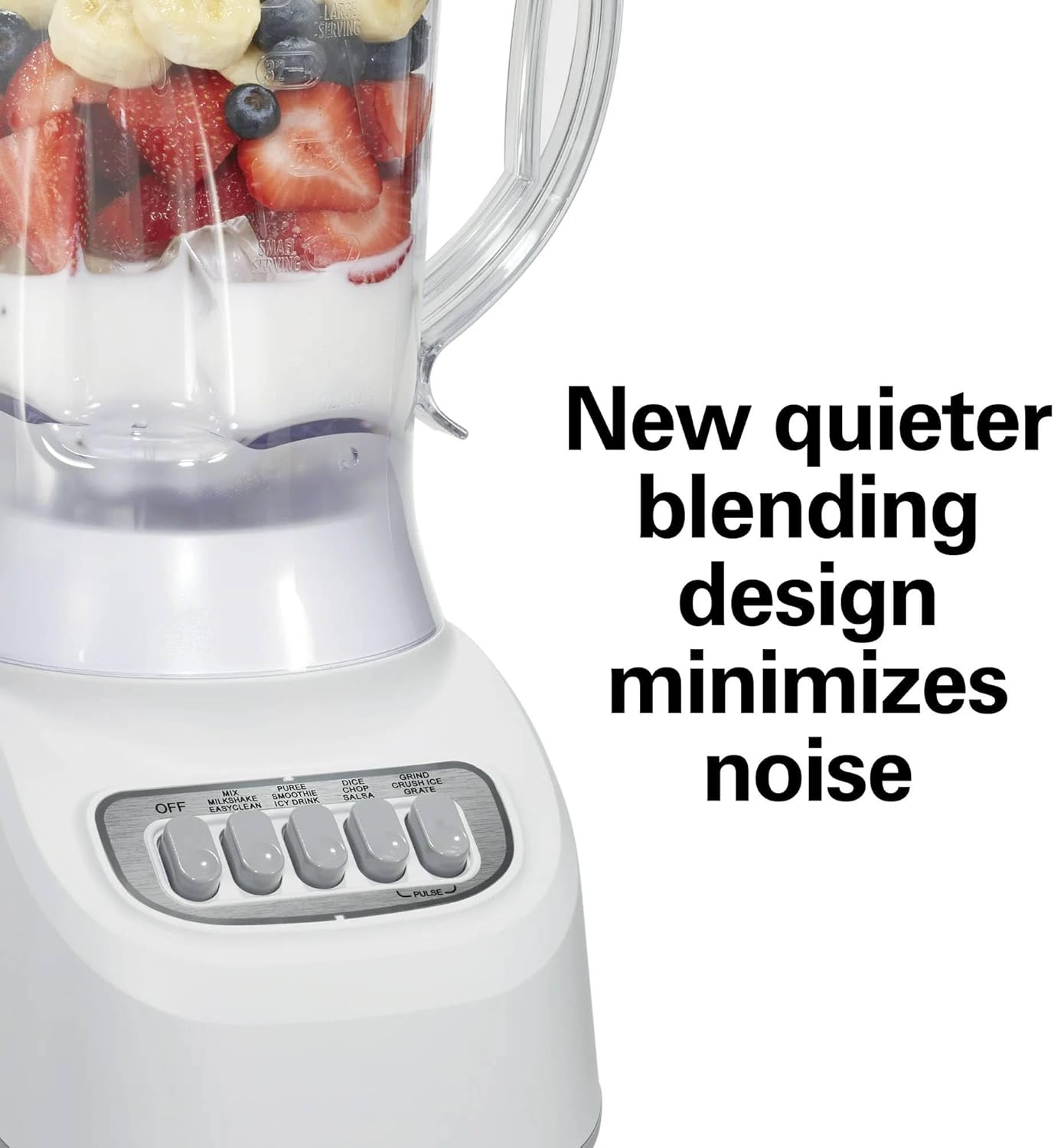 Beach Smoothie Blender with 650W Peak Power, Wave Action System, 12 Functions, 48 oz BPA-Free Jar, and Ice Sabre Blades Black (White)