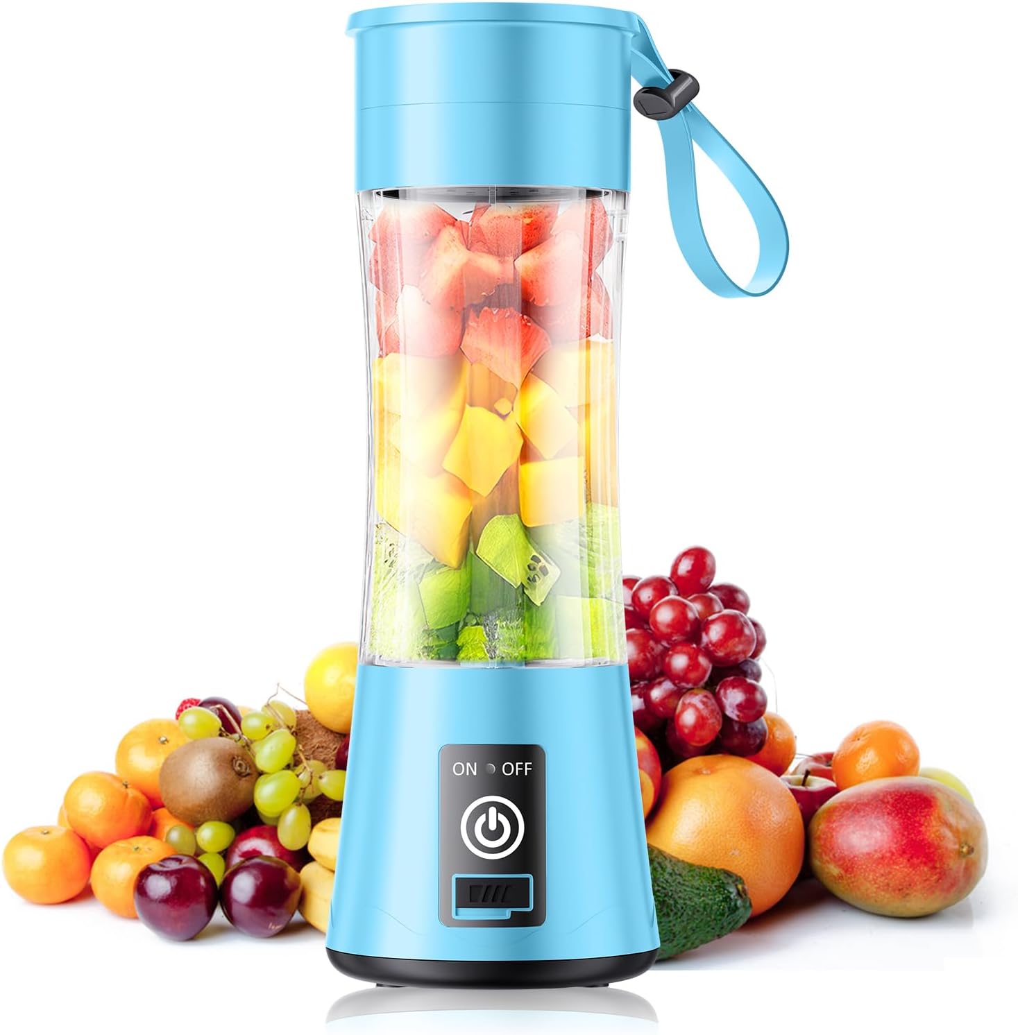 Cordless Mini Blender Make Smoothies & Shakes - Portable Blender with 380ML BPA-Free Travel Cup, USB Rechargeable, Easy to Clean, Suit in Gym/Office