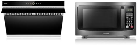 FOTILE JQG7505 30” Under-Cabinet or Wall-Mount Range Hood | Dual DC-Motor | Slant Vent Design & TOSHIBA EM131A5C-BS Countertop Microwave Ovens 1.2 Cu Ft