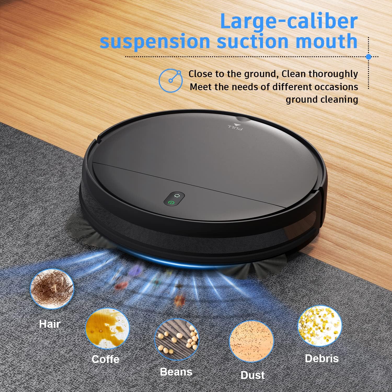 MAMNV Robot Vacuum and Mop Combo, 2 in 1 Mopping Robot Vacuum with Watertank and Dustbin, Robotic Vacuum Cleaner with Schedule, WiFi/App, Self-Charging, Slim, Ideal for Hard Floor, Pet Hair, Carpet