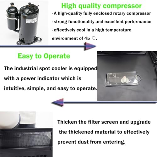 220V Commercial Industrial Air Conditioner Portable Industrial Spot Cooler 2100W Mobile Air Conditioner 780m³/h 15400BTU