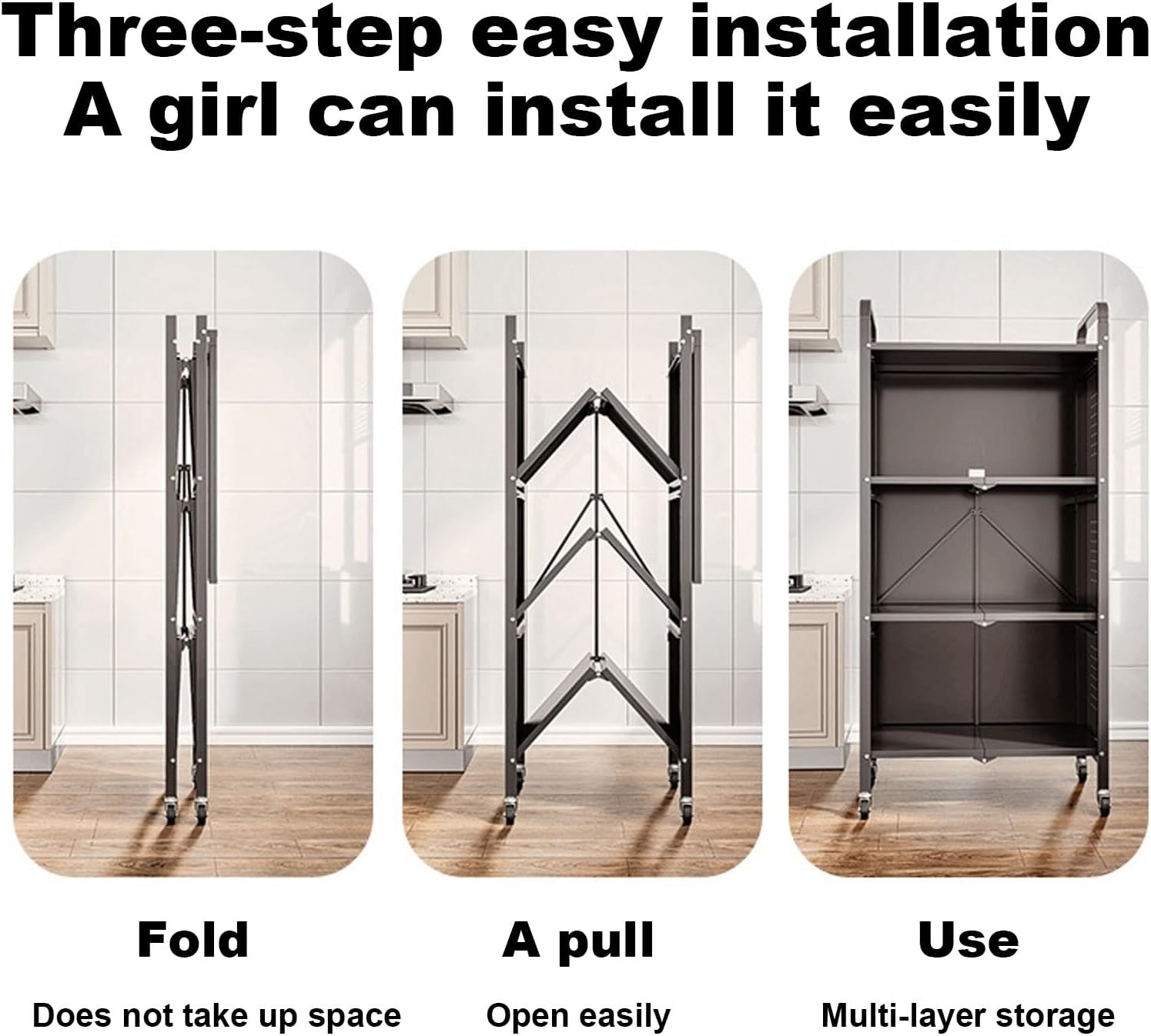 Microwave Stand Microwave Oven Rack,Kitchen Storage Unit 4 Tier Freestanding Baker‘s Rack Microwave Stand, Industrial Microwave Oven Stand Cabinet, for Home, Kitchen, Dining Room (Color : Gr