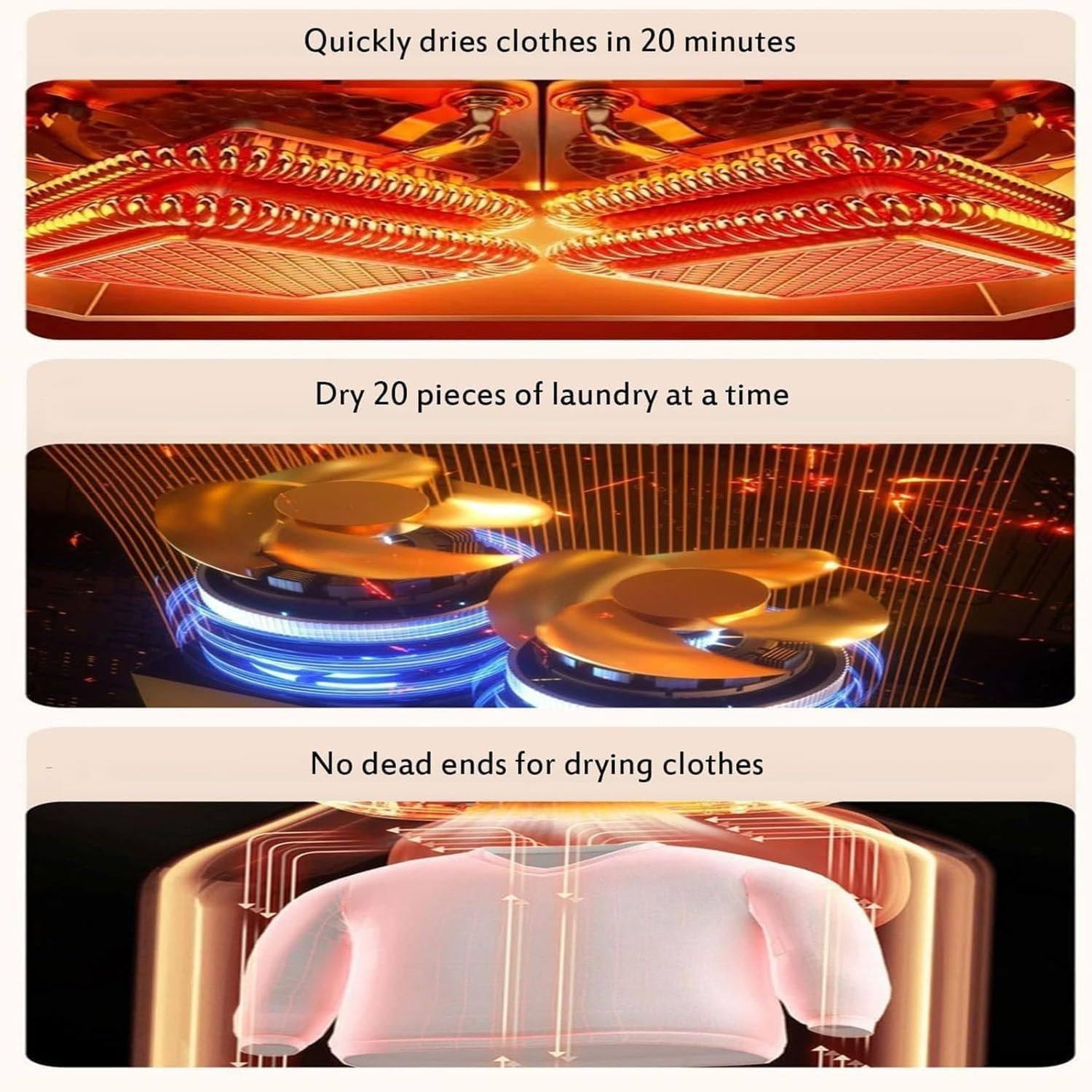 800w Automatic Ironing Machine, Clothes Dryer, Disinfects and Dries Clothes, 360° Hot Air Circulation/240min Intelligent Timer, Portable, Home