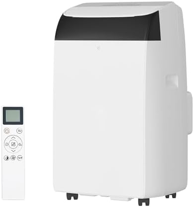 14000 BTU Portable Air Conditioner, 3-In-1 Portable AC Unit With Dehumidifier & Fan, Quiet Room Air Conditioner Cools Up to 750 Sq.Ft., Remote, Installation Kits, Auto Swing, 3 Speed, Timer, White Top