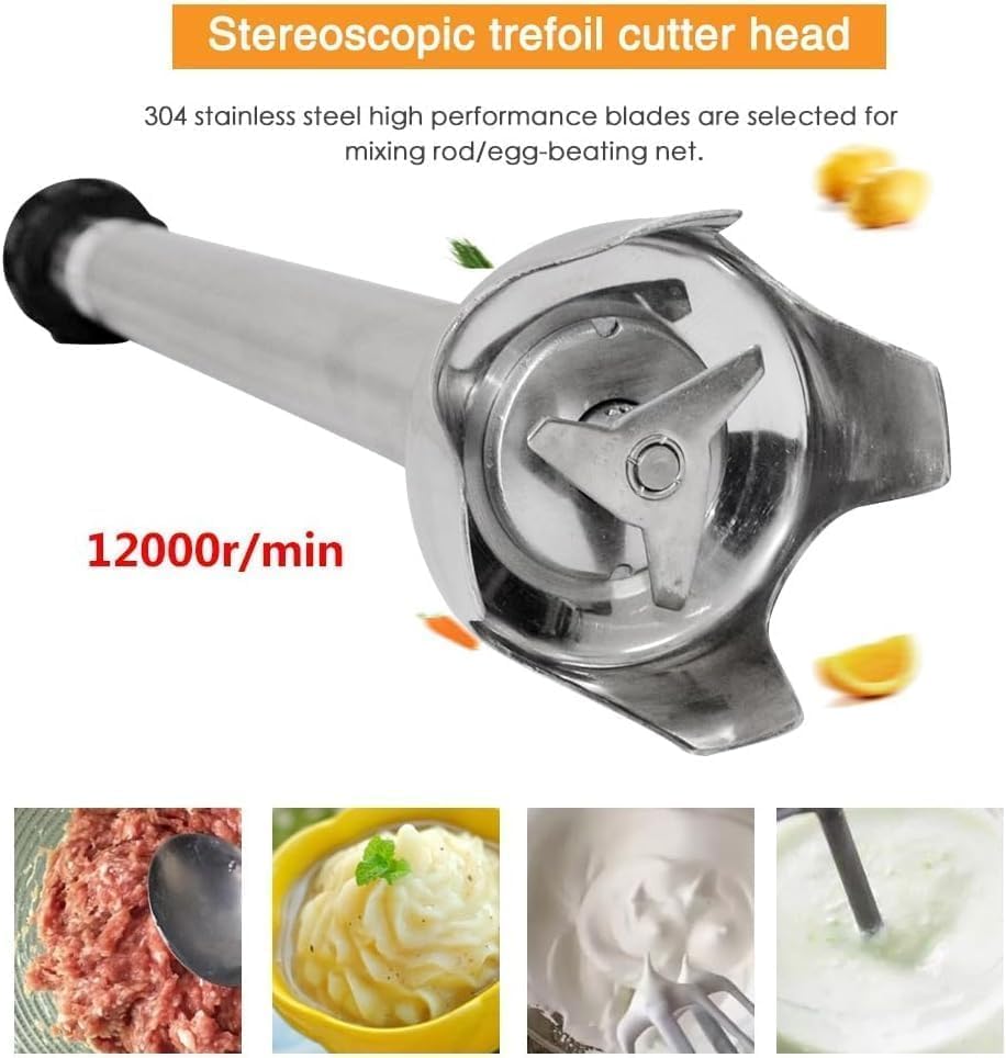 Commercial Immersion Blender, 500W Heavy Duty Electric Handheld Blender, Variable Speed Multi-Function Portable Blender for Professional and Home Use (300mm Stirring Rod)