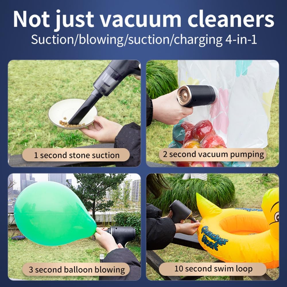 Handheld Car Vacuum Cleaner, 12000Pa Vacuum Cleaner and Air Duster,car vacuums with Best Suction Cordless for Car, Home, Office, Pet,Portable Vacuum Cordless for car
