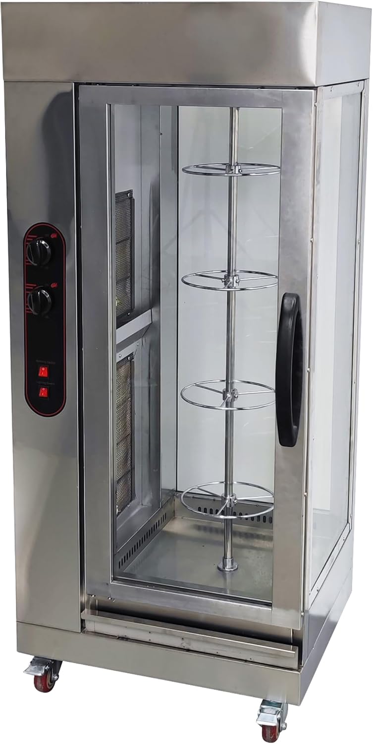 TECHTONGDA Gas Convection Toaster Ovens Commercial Automatic Rotary Grill Air Fryer Chicken 4 Layer Stainless Steel