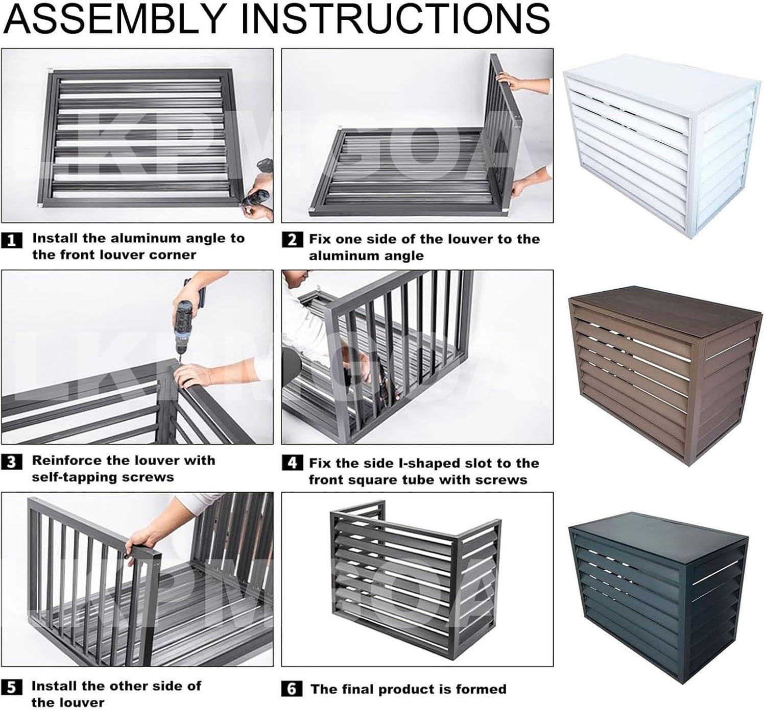 Aluminum Air Conditioner Fence with Top Cover, Outdoor Air Conditioner Fence, Theft Prevention, Noise Reduction(Gray,110cm)