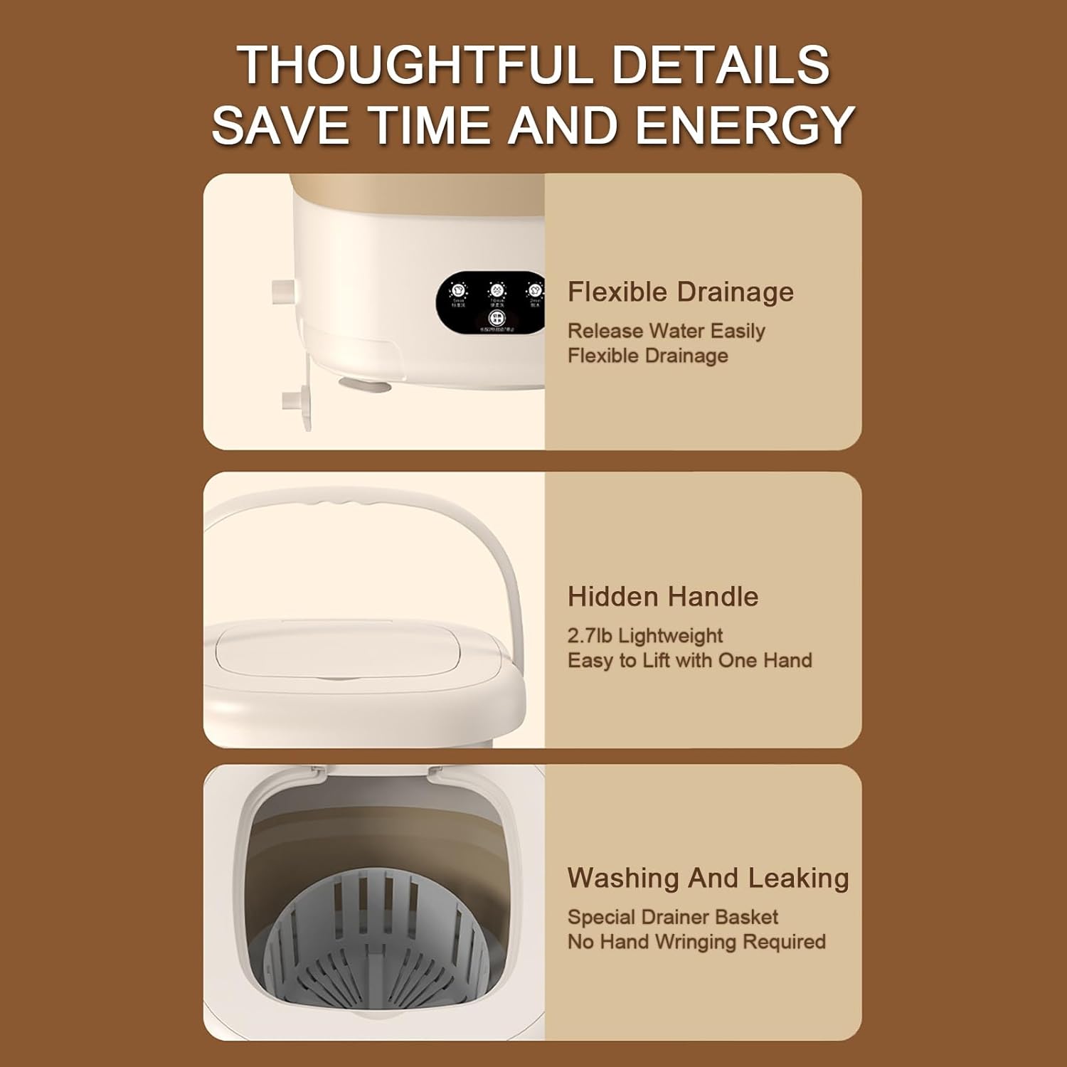 Mini Washer, Washer, for Socks Underwear Baby Clothes,Suitable for Apartment Camping RV Travel Laundry (Size : B)