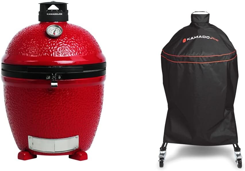Kamado Joe Classic Joe II Stand Alone 18 inch Charcoal Grill + Cover Bundle