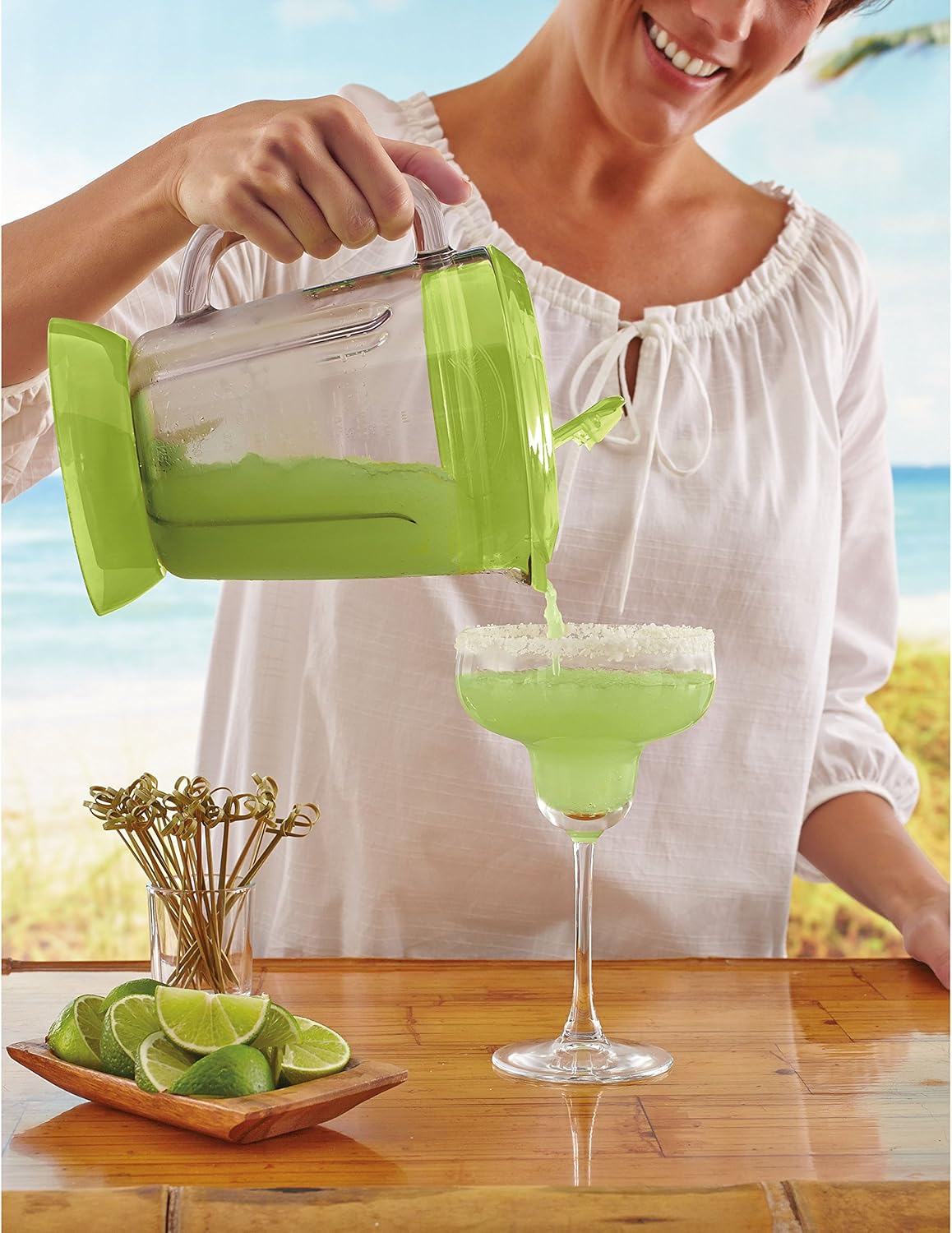 Margaritaville Bahamas Frozen Concoction Dual Mode Beverage Maker Home Margarita Machine with No-Brainer Mixer and 36 Ounce Pitcher