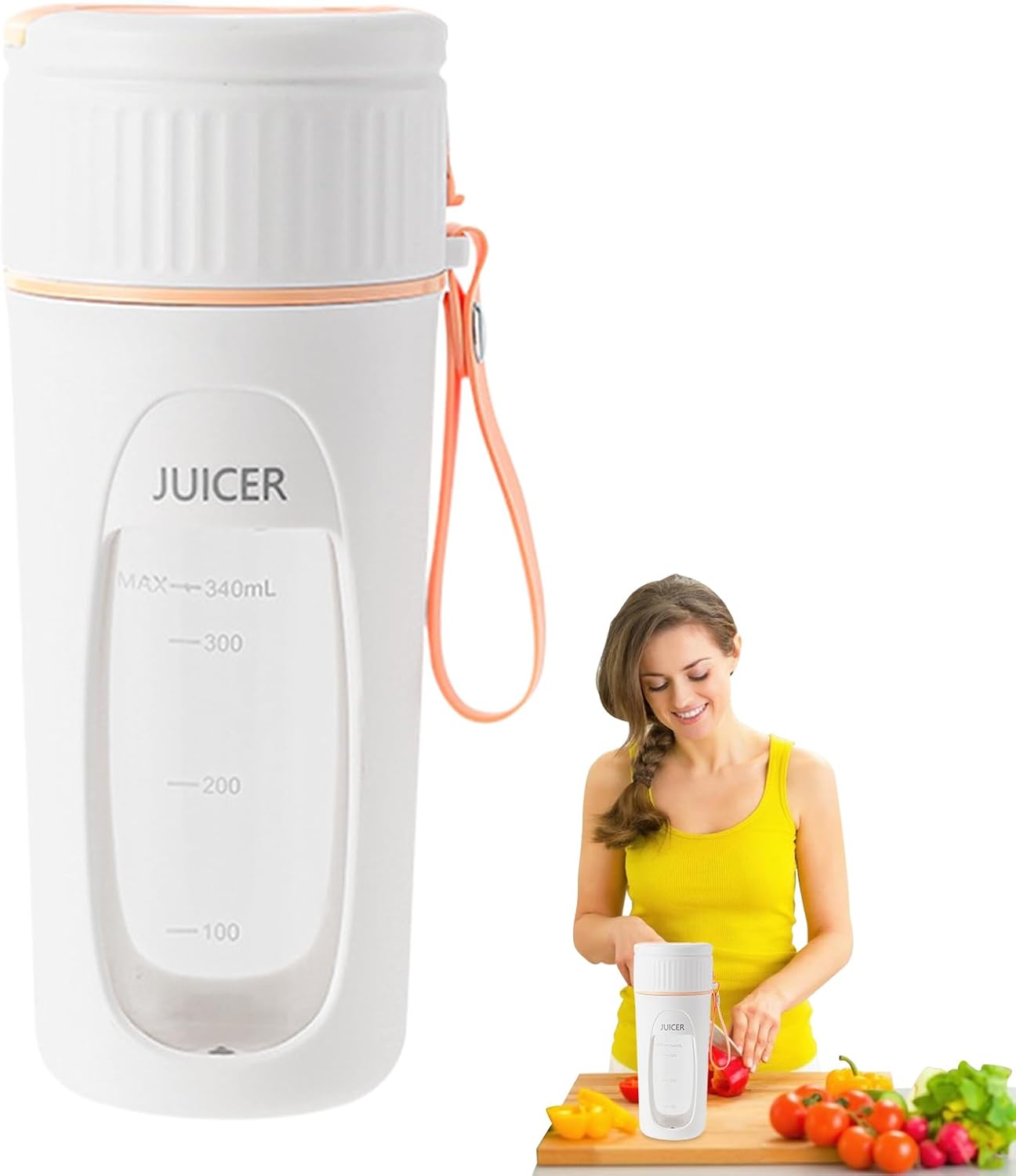 Portable Blender | Rechargeable Cordless Portable Maker | Personal Blenders Fruit Mixer Machine | for Milk Coffee Fruit Home Kitchen Office Picnic Travel Sports Outdoor Hiking Fishing
