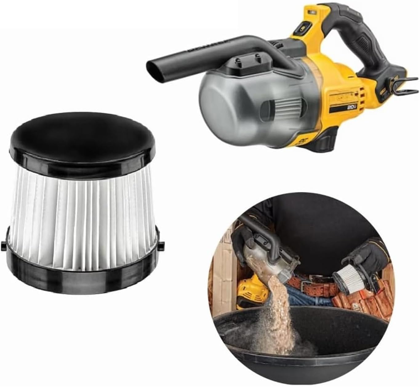 Accessories，Compatible for DEWALT， Filter DCV501H Replacement HEPA Filter 2 ，Compatible for DEWALT， 20V DCV501LN Vacuum Power Tools