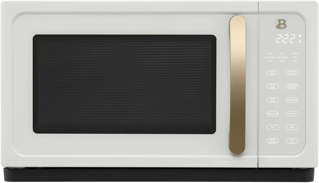 Beautiful 1.1 Cu Ft 1000W Sensor Microwave Oven – Compact Countertop with Smart Sensor Cooking, 10 Power Levels & Easy Clean Interior – Perfect for Quick Meals, Office & Holiday Hosting