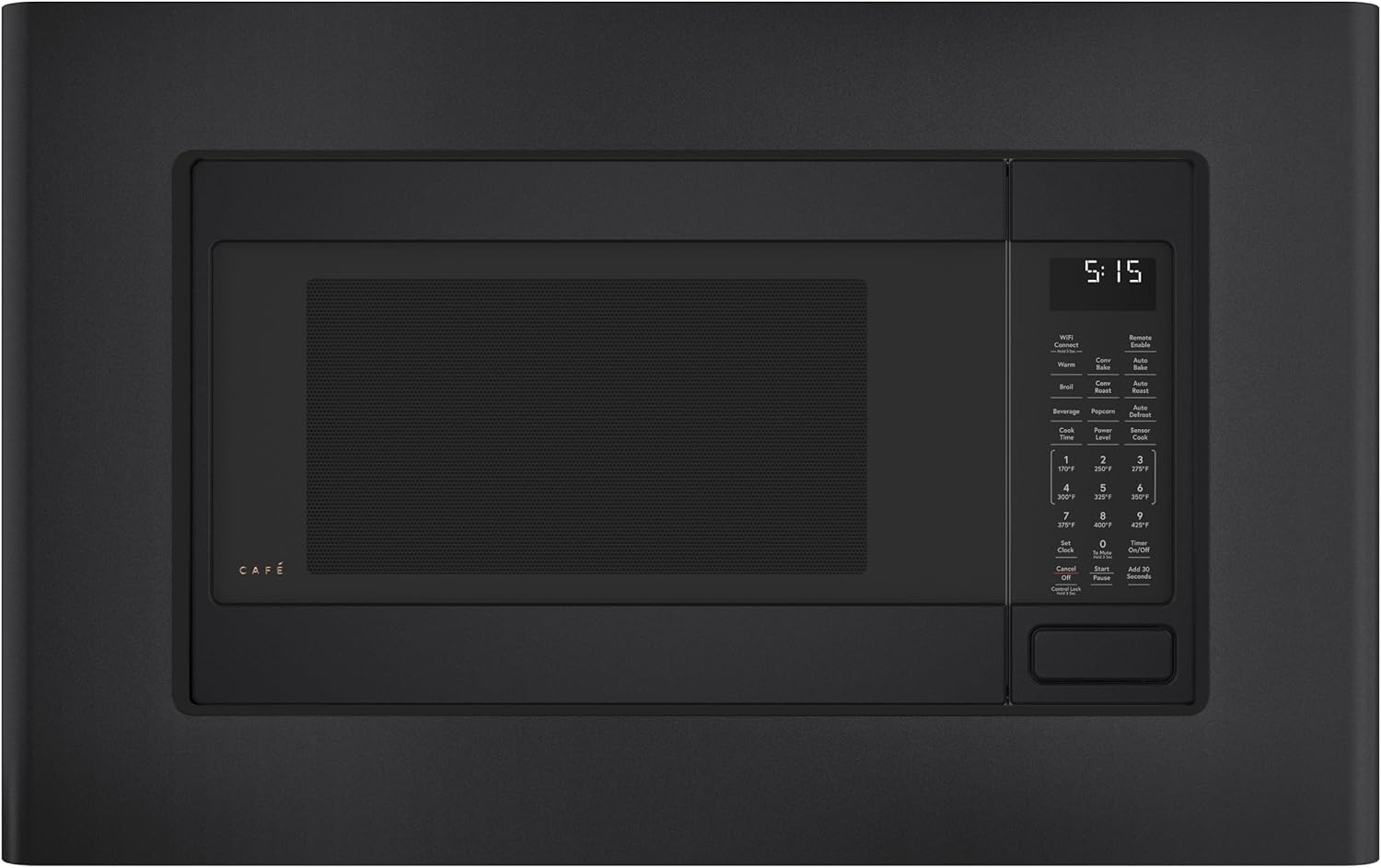 Café CEB515P3NDS Countertop Convection Microwave Oven, Broil, Auto-Cook, Roast, Defrost, Warm, Scan-to-Cook WiFi-Connectivity, 1000 Watts, Smart Home & Kitchen Essentials, New 1.5 Cu. Ft, Matte Black