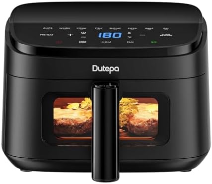 Air Fryer 8-in-1, 4.5Qt Air Fryer, Space-Saving & Compact with DC Motor, Fast & Crispy Cooking, Adjustable Fan Speed, 95% Less Oil for Healthy Family Meals, Dishwasher Safe