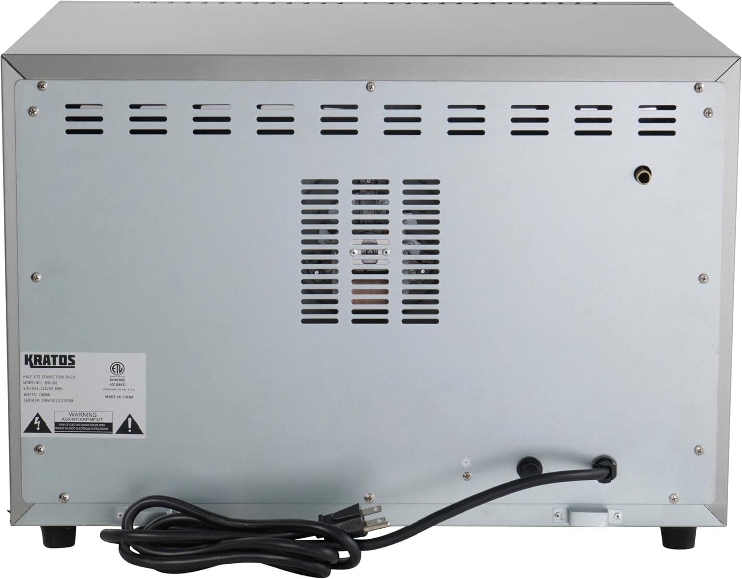 Kratos Commercial Countertop Oven | Half-Size Electric Convection Oven | Holds Four Half Size Sheet Pans | 1.5 Cubic Ft. | ETL Certified | 120V, 1600W (29M-002)