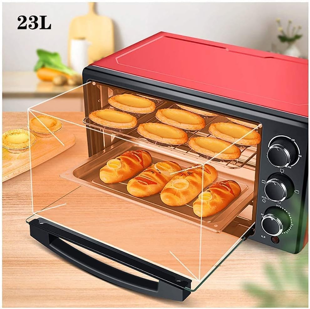 oven mini oven air fryer oven Mini Oven 23 L,Electric Oven 1300 W Adjustable Temperature 70-250 ℃ and 60 Minutes Timer with 3 Heating Functions for Baking Cooking Grill Toaster Oven Air Fryer,
