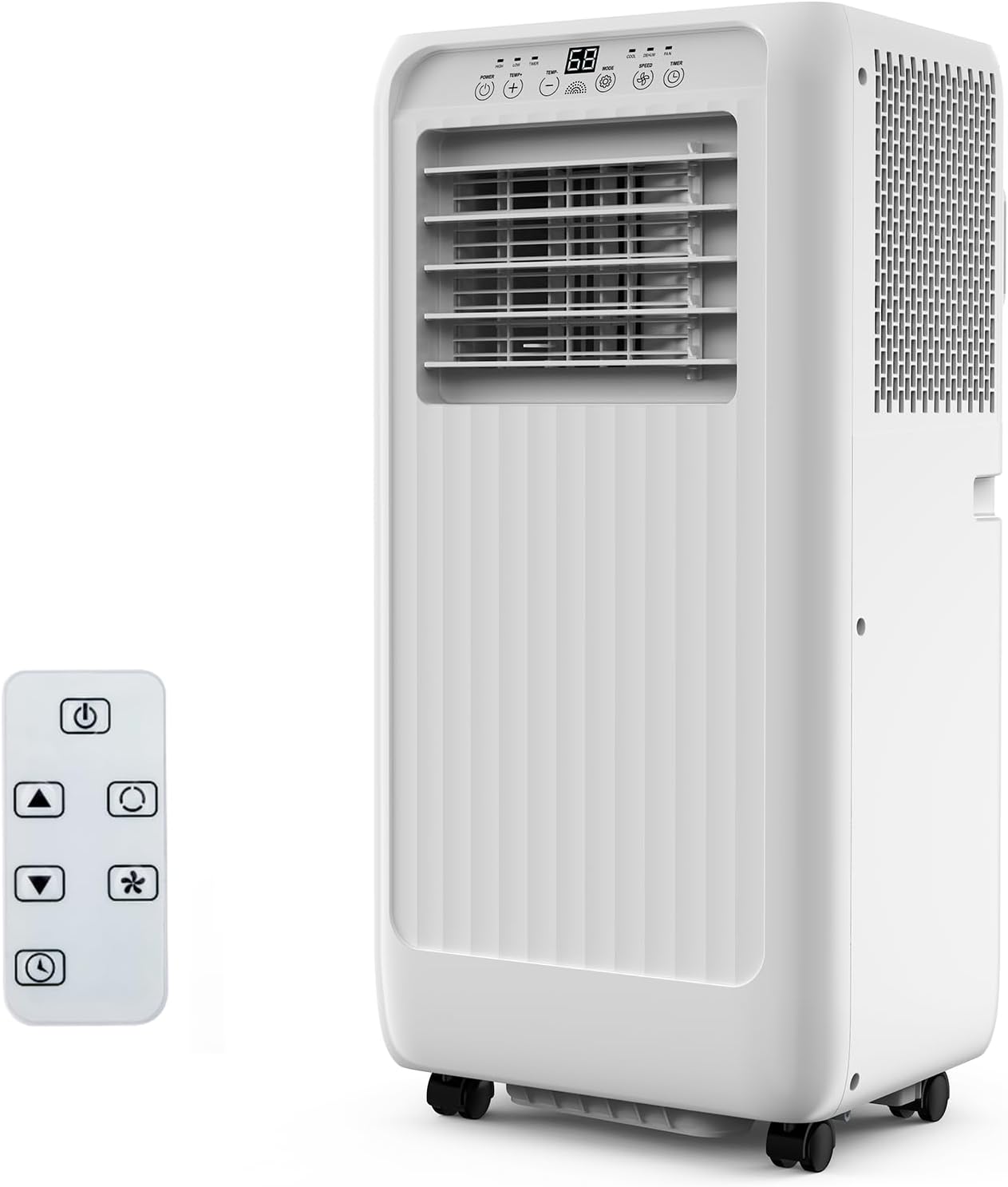 8000 BTU Portable Air Conditioners, 3 in-1 Quiet Portable AC Unit with Efficient Cooling, Remote Control, LED Touch Screen, 24Hrs Timer for Bedroom, Dorms, Office, Indoor Rooms, White