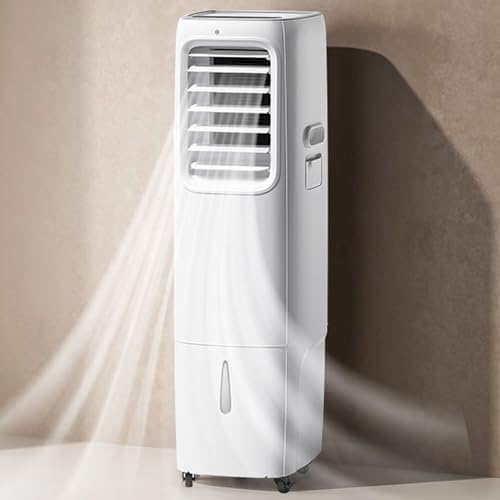 Ventless Portable Air Conditioner with Dehumidifier Stand Up Ac Unit with 25L Water Tank Device Encircling Air Supply Universal Wheel Design Air Cooler