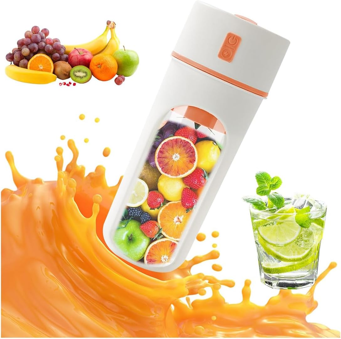 Generic Handheld Blenders with Straw, Portable Smoothies Blenders, 17oz Mini Blender USB Rechargeable, Handheld Blender BPA-Free Fruit Smoothie Shakes Juicer Cup