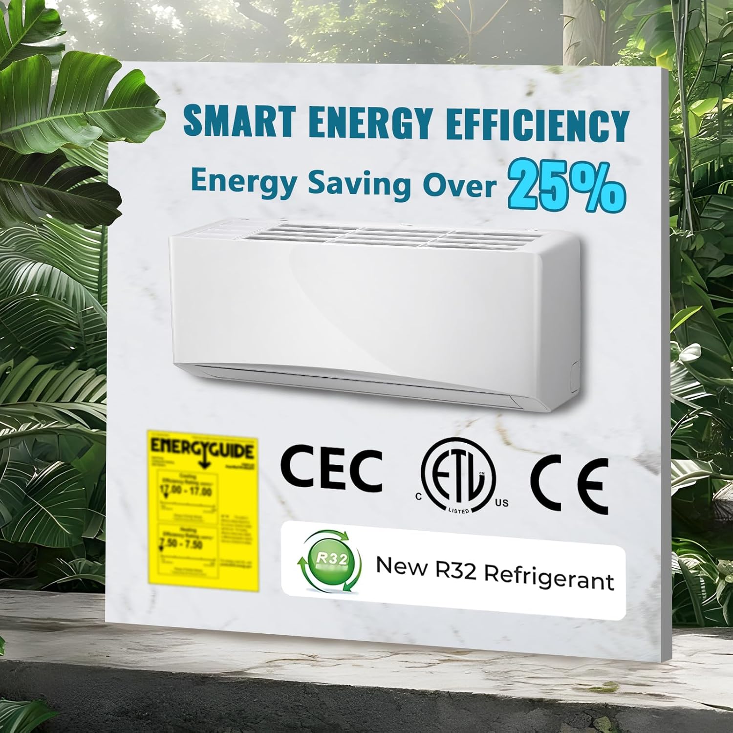 12000BTU 4-in-1 Split Air Conditioner & Heater 17 SEER2 115V Inverter System, Cools Up to 750 Sq. Ft, Mini Wall AC Unit with Heat Pump & Installation Kit White