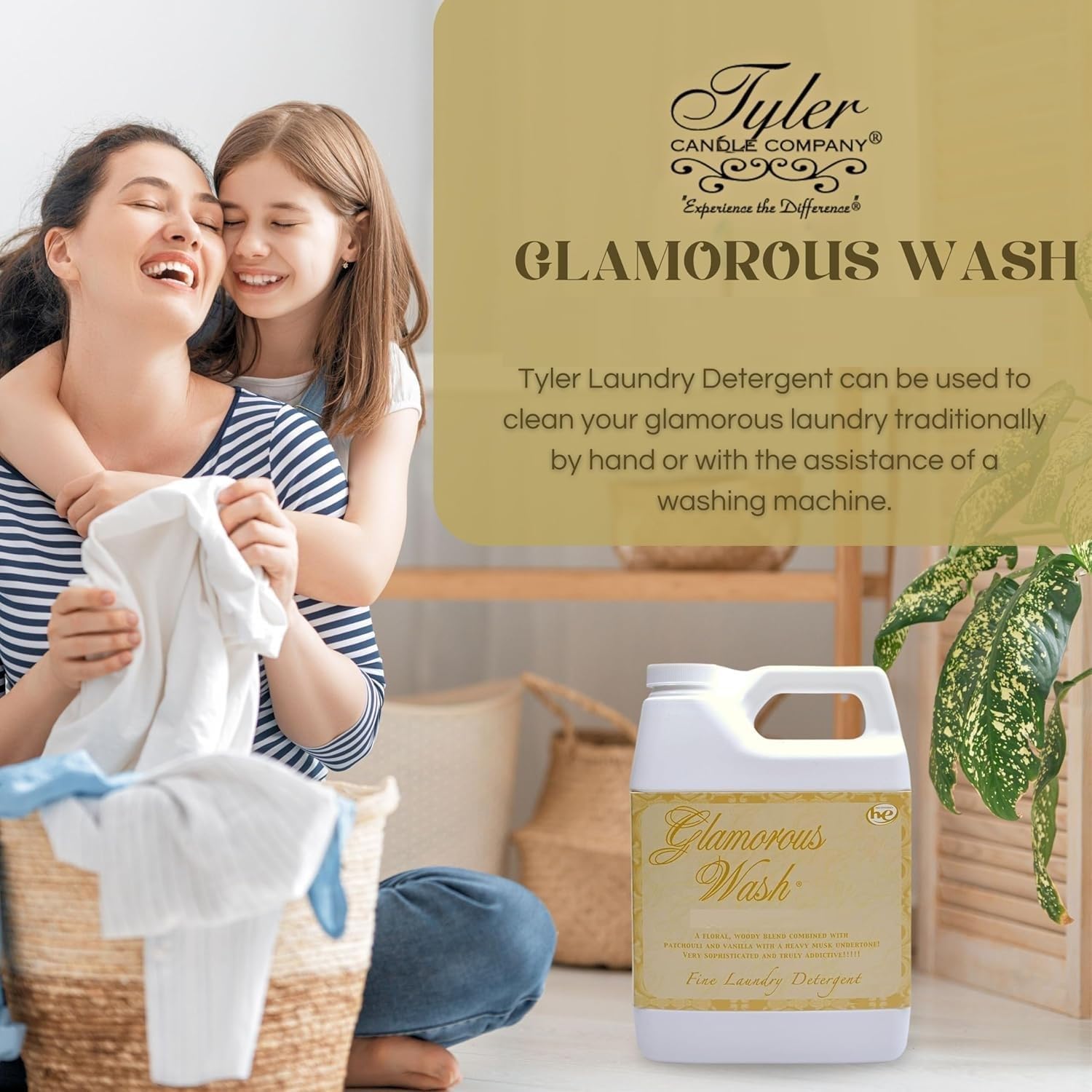 Tyler Candle Fleur De Lis Wash 128 oz (Gallon) Fine Laundry Detergent w/Dryer Sachet Pouch xl