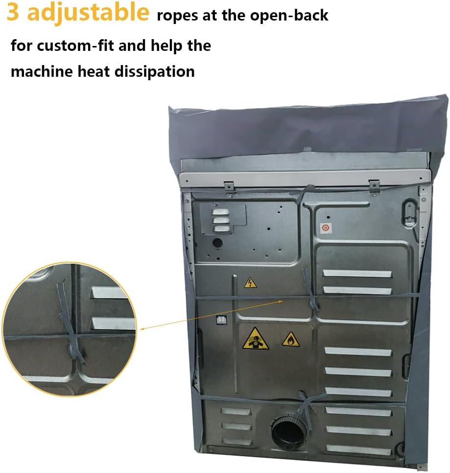 2Pack Washer and Dryer Covers, Portable Washer Cover with Zipper Design Dustproof & Waterproof & Anti-UV Laundry Covers, Washing Machine Cover Fit for Most Top Load Machine(Grey)