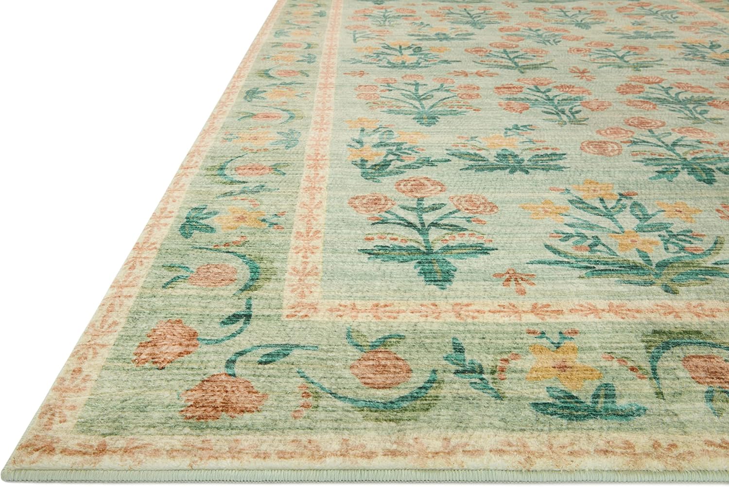 Loloi Rifle Paper Co. Eden Collection EDE-01 Mughal Rose Moss 7'-6