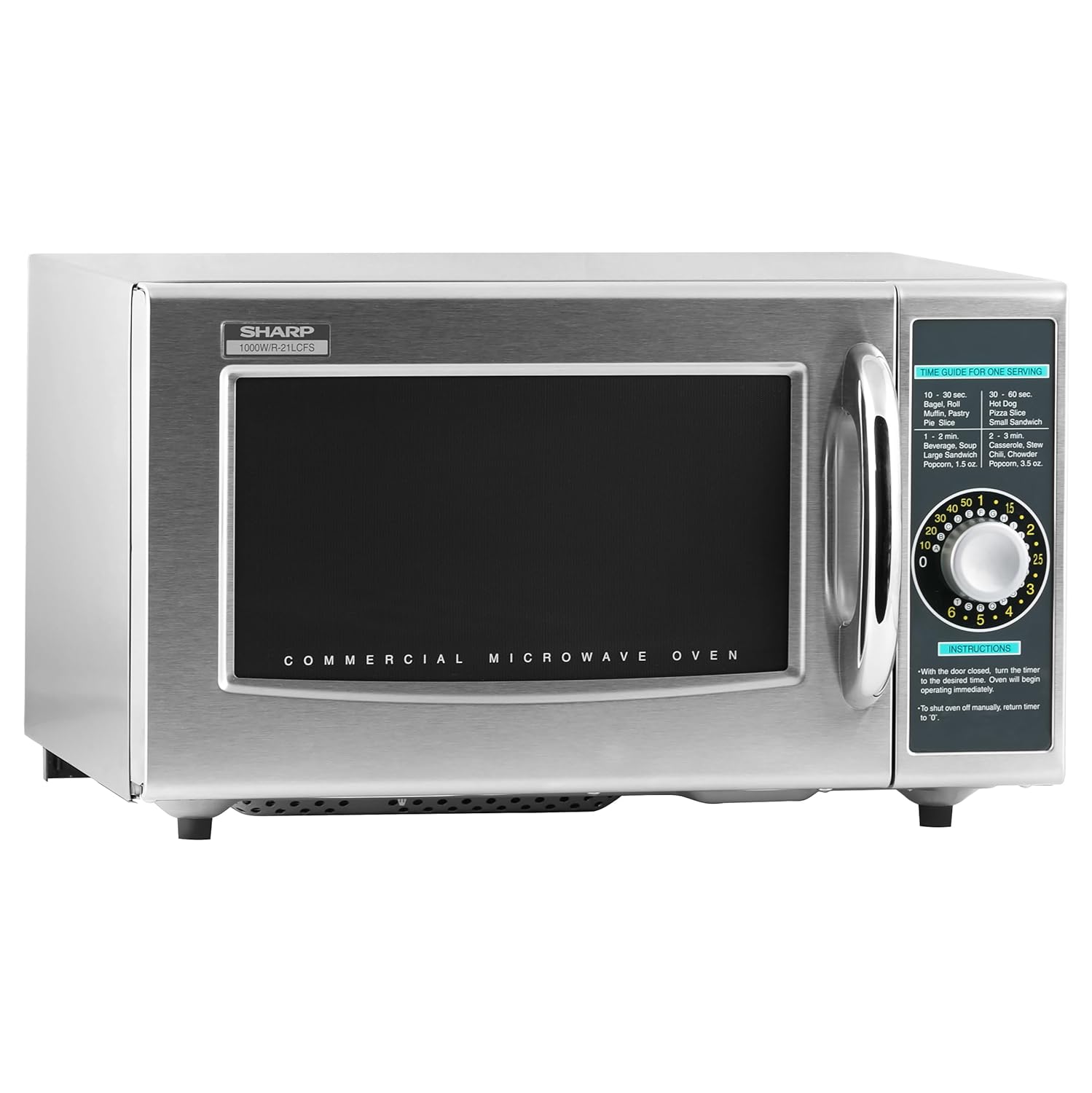 Sharp R-21LCFS Medium Duty Commercial Microwave (Dial Timer, 1000-Watts, 120-Volts) (Update of R-21LCF),Silver