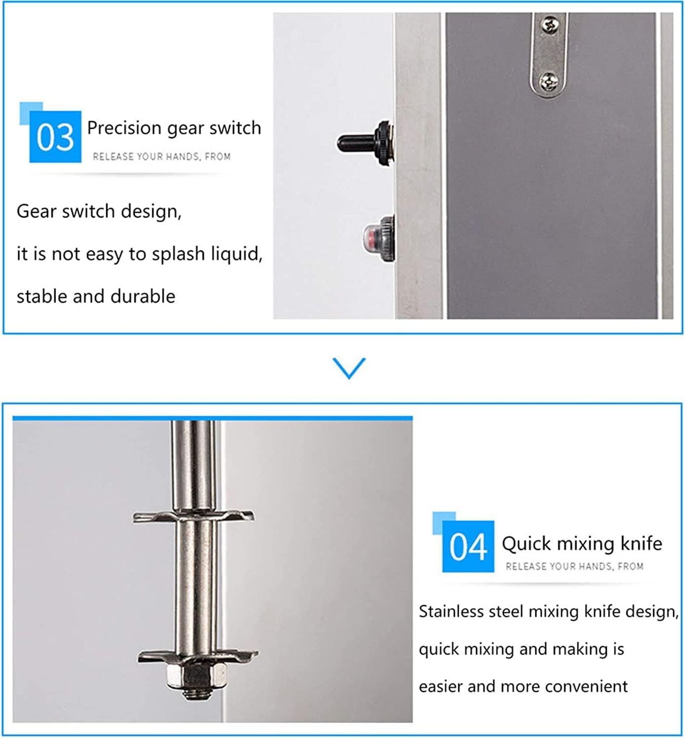 Commercial Milkshake Blender, Multifunctional Milkshake Machine Stainless Steel Electric Milkshake Machine Home Business Ice Cream Beverage Smoothie Blender