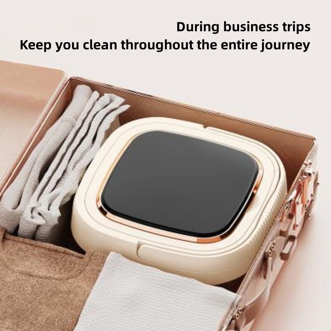 Portable Mini Folding Washing Machine，9L Dormitory Small Automatic Washing and Stripping Integrated Washing Machine，Underwear or Small Items, Apartment, Dorm, Camping, RV Travel Laundry (Purple)