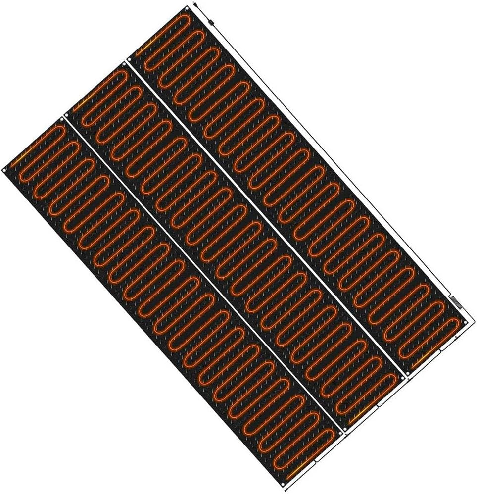 Heated Snow Ice Melting Mats Outdoor Winter Heated Rubber Mat Slip Proof for Stairs Steps Driveway Walkway Decks Sidewalks Connection with 6.5 ft Power Cord,3 pcs,15''×240''