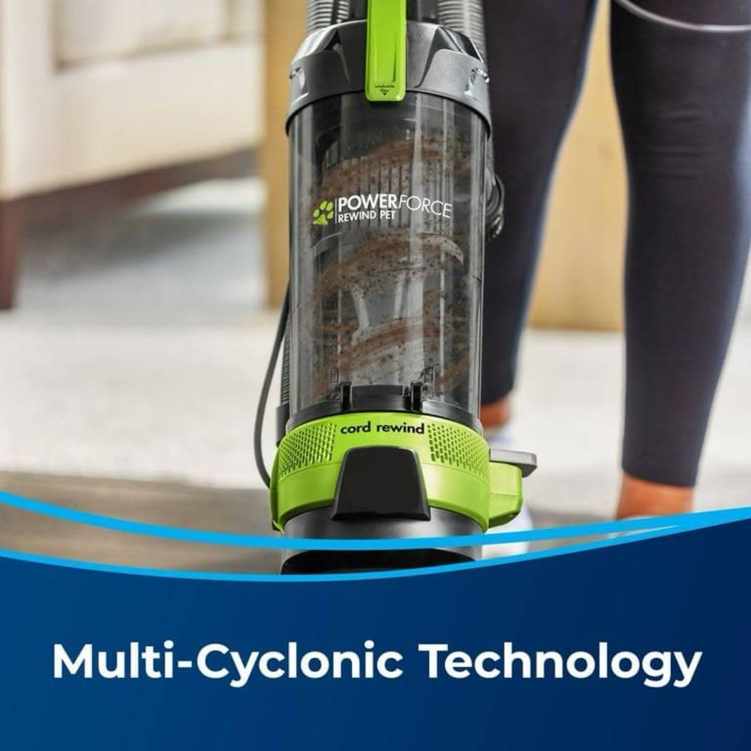 BIISSELL owerForce Helix Turbo Pet, Bagless, Upright Vacuum, Pet Friendly, Specialized Pet TurboBrush Tool, Wide Cleaning Path, Easy Empty Large Capacity Dirt Tank, 3332